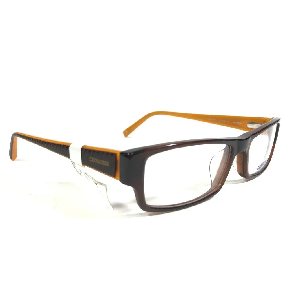 Converse Eyeglasses Frames Q004 UF BROWN Orange Rectangular Full Rim 51-15-135